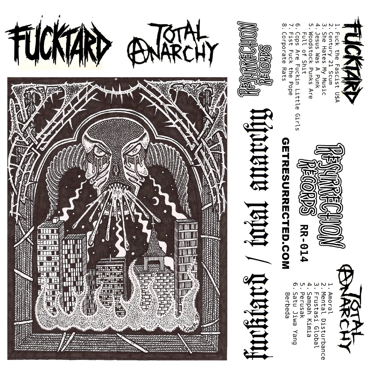 Fucktard / Total Anarchy Split Cassette Tape