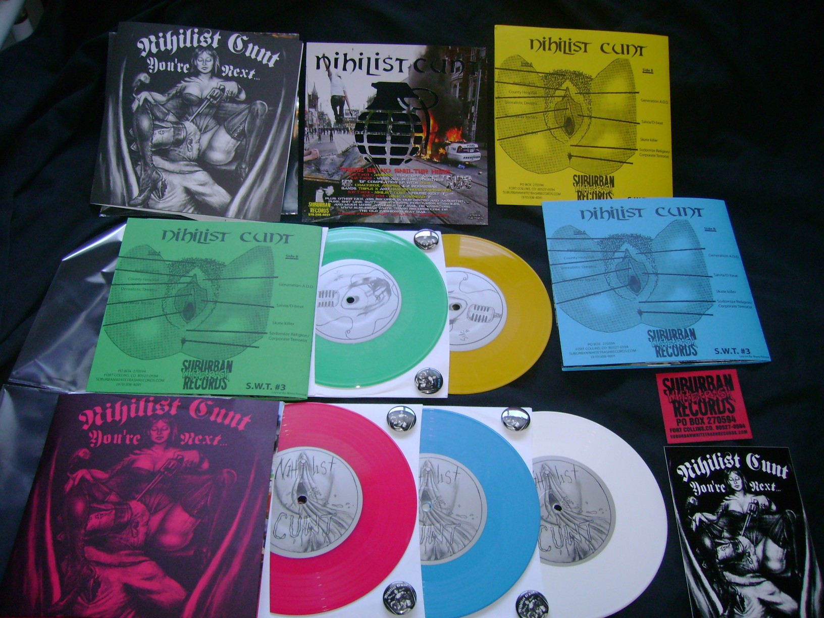 Nihilist Cunt- You're Next 7"  ~~  WHITE VINYL